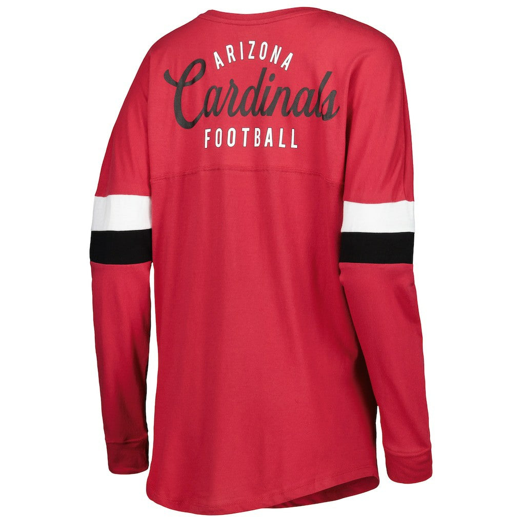 Arizona Cardinals New Era Women's Athletic Varsity Lace-Up Lightweight Long Sleeve T-Shirt Cardinal - NFL