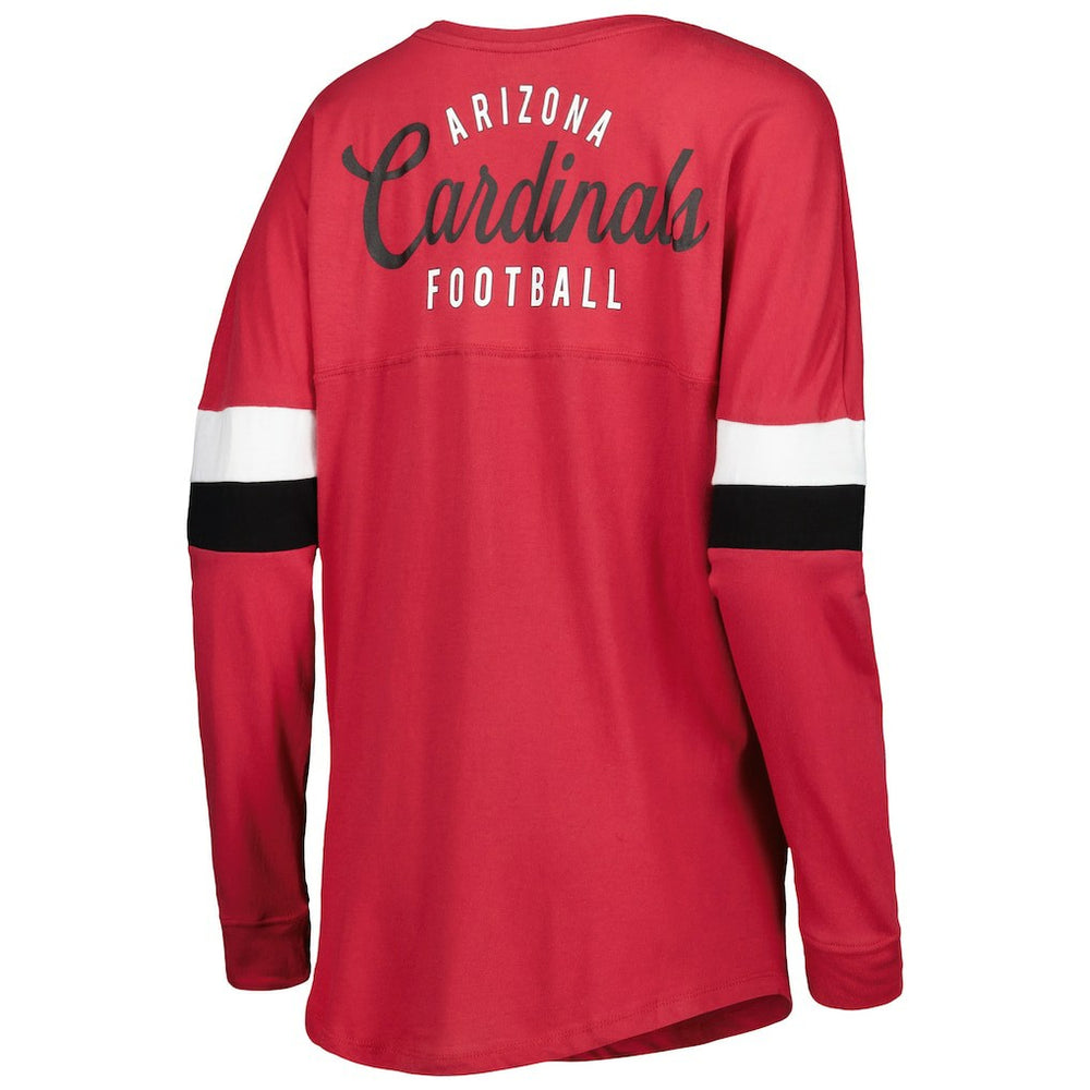 Arizona Cardinals New Era Women's Athletic Varsity Lace-Up Lightweight Long Sleeve T-Shirt Cardinal - NFL