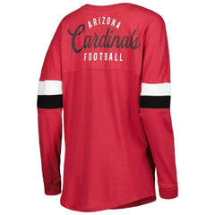 Arizona Cardinals New Era Women's Athletic Varsity Lace-Up Lightweight Long Sleeve T-Shirt Cardinal - NFL
