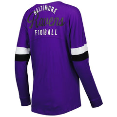 Baltimore Ravens New Era Women's Athletic Varsity Lace-Up Lightweight Long Sleeve T-Shirt Purple - NFL