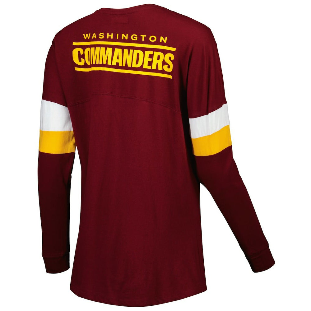Washington Commanders New Era Women's Athletic Varsity Lace-Up Lightweight Long Sleeve T-Shirt Burgundy - NFL