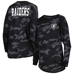 Las Vegas Raiders New Era Women's Camo Long Sleeve T-Shirt Black - NFL