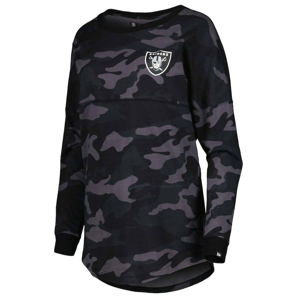 Las Vegas Raiders New Era Women's Camo Long Sleeve T-Shirt Black - NFL