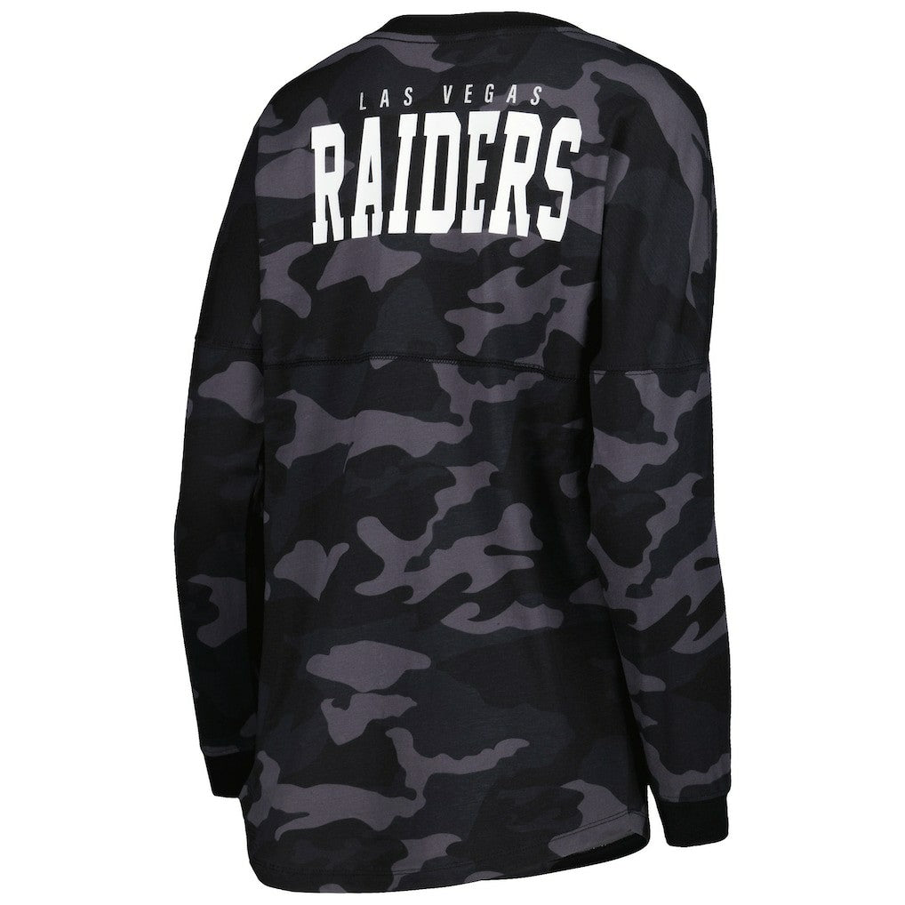 Las Vegas Raiders New Era Women's Camo Long Sleeve T-Shirt Black - NFL