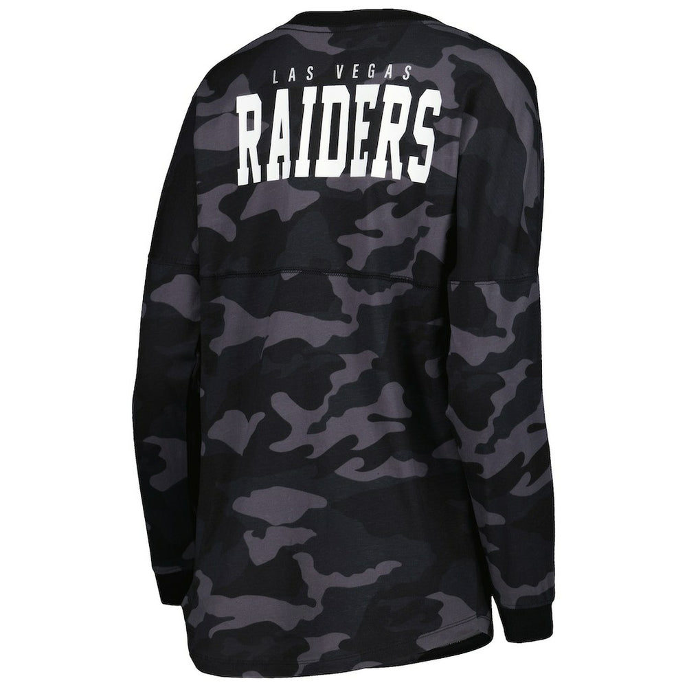 Las Vegas Raiders New Era Women's Camo Long Sleeve T-Shirt Black - NFL