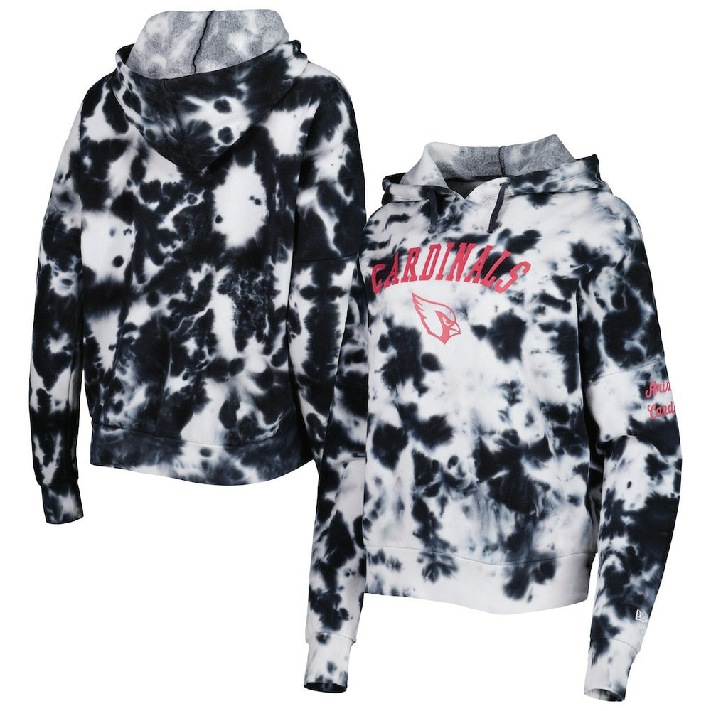 Arizona Cardinals New Era Women's Cloud Dye Fleece Pullover Hoodie Black - NFL