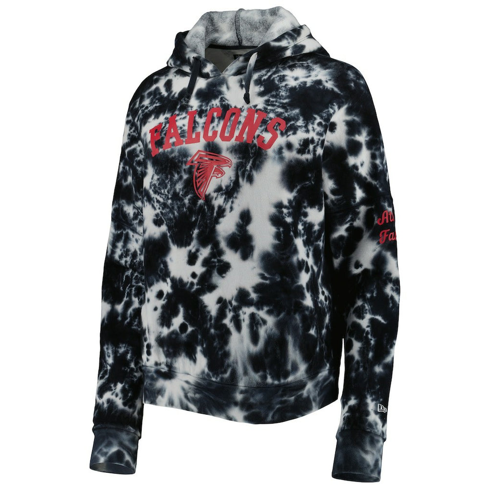 Atlanta Falcons New Era Women's Cloud Dye Fleece Pullover Hoodie Black - NFL