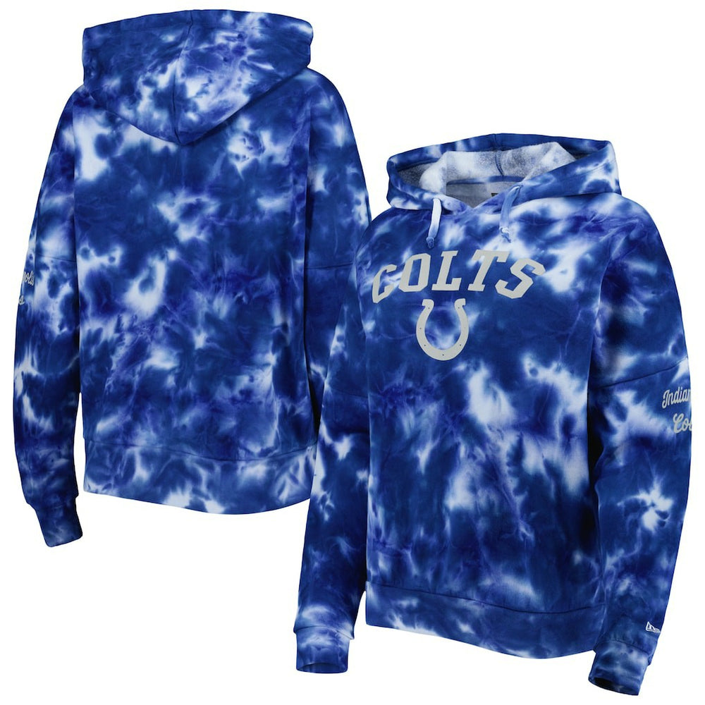 Indianapolis Colts New Era Women's Cloud Dye Fleece Pullover Hoodie Royal - NFL