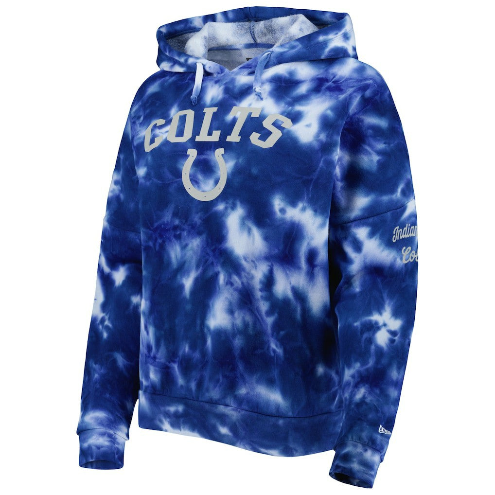 Indianapolis Colts New Era Women's Cloud Dye Fleece Pullover Hoodie Royal - NFL