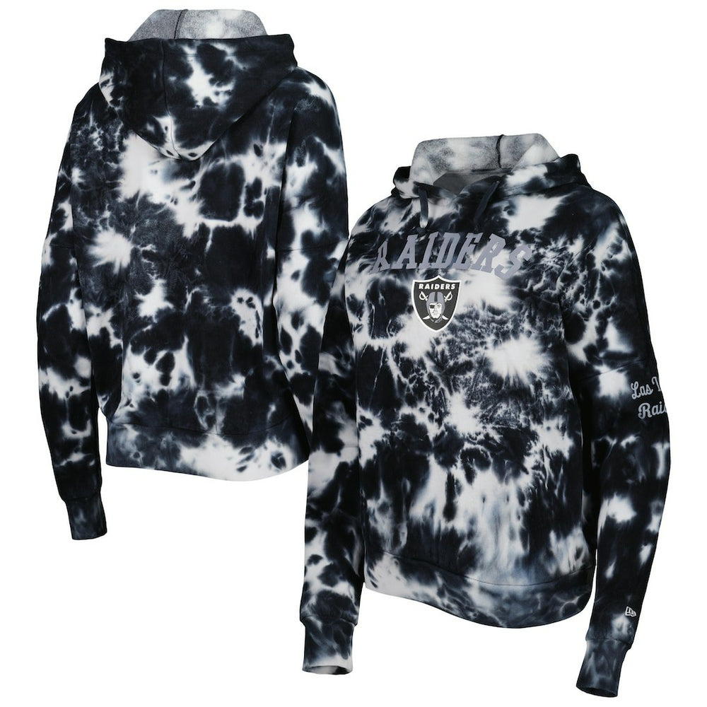 Las Vegas Raiders New Era Women's Cloud Dye Fleece Pullover Hoodie Black - NFL