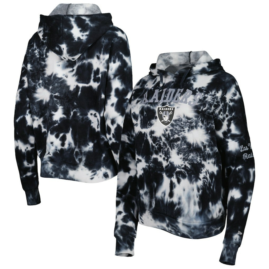 Las Vegas Raiders New Era Women's Cloud Dye Fleece Pullover Hoodie Black - NFL