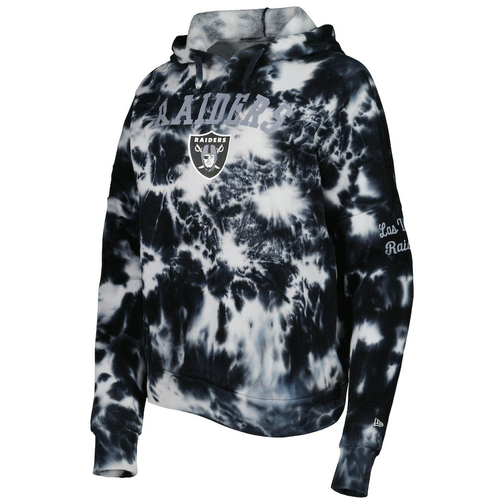 Las Vegas Raiders New Era Women's Cloud Dye Fleece Pullover Hoodie Black - NFL