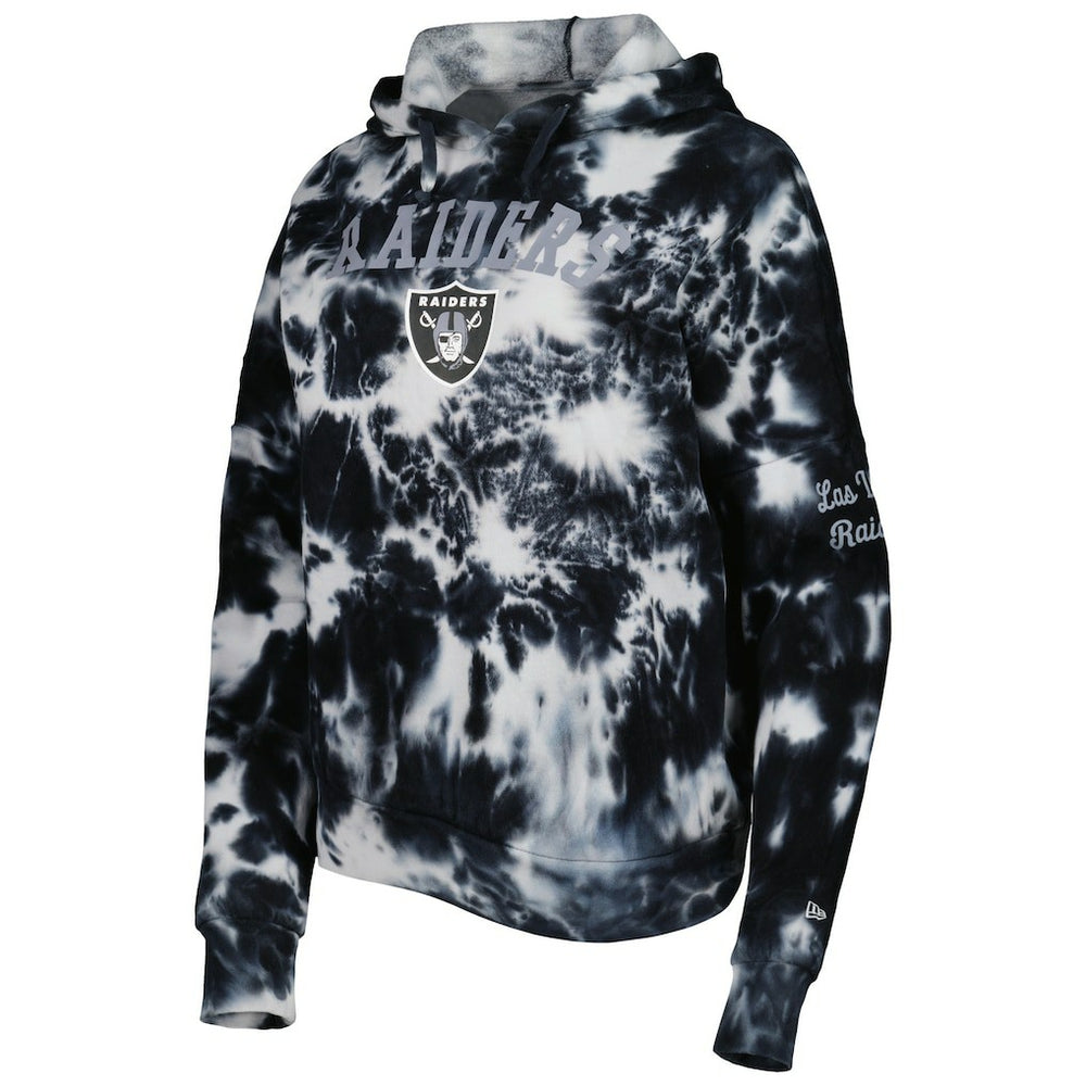 Las Vegas Raiders New Era Women's Cloud Dye Fleece Pullover Hoodie Black - NFL