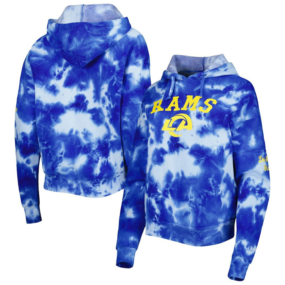 Los Angeles Rams New Era Women's Cloud Dye Fleece Pullover Hoodie Royal - NFL