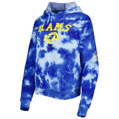 Los Angeles Rams New Era Women's Cloud Dye Fleece Pullover Hoodie Royal - NFL