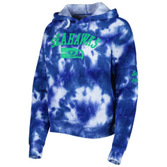 Seattle Seahawks New Era Women's Cloud Dye Fleece Pullover Hoodie Royal - NFL