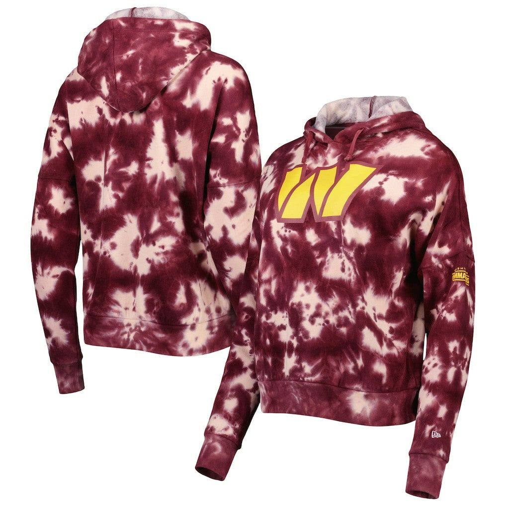 Washington Commanders New Era Women's Cloud Dye Fleece Pullover Hoodie Burgundy - NFL