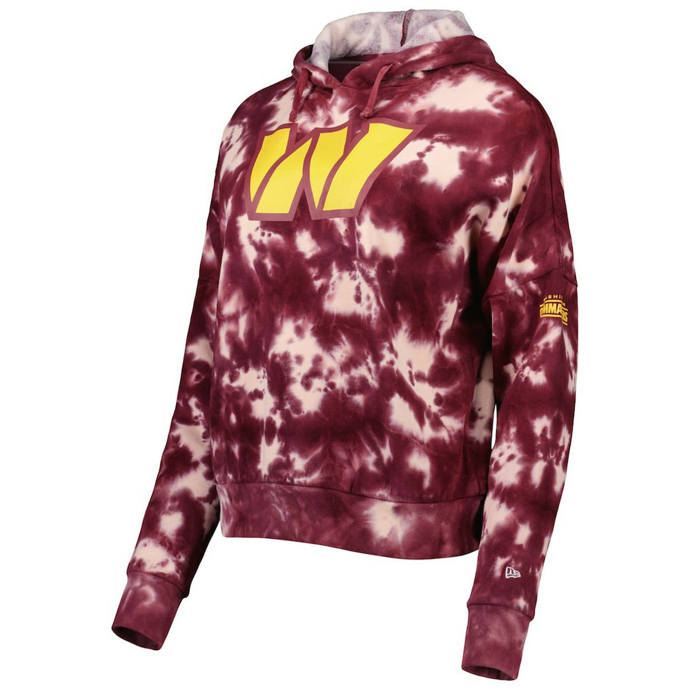 Washington Commanders New Era Women's Cloud Dye Fleece Pullover Hoodie Burgundy - NFL