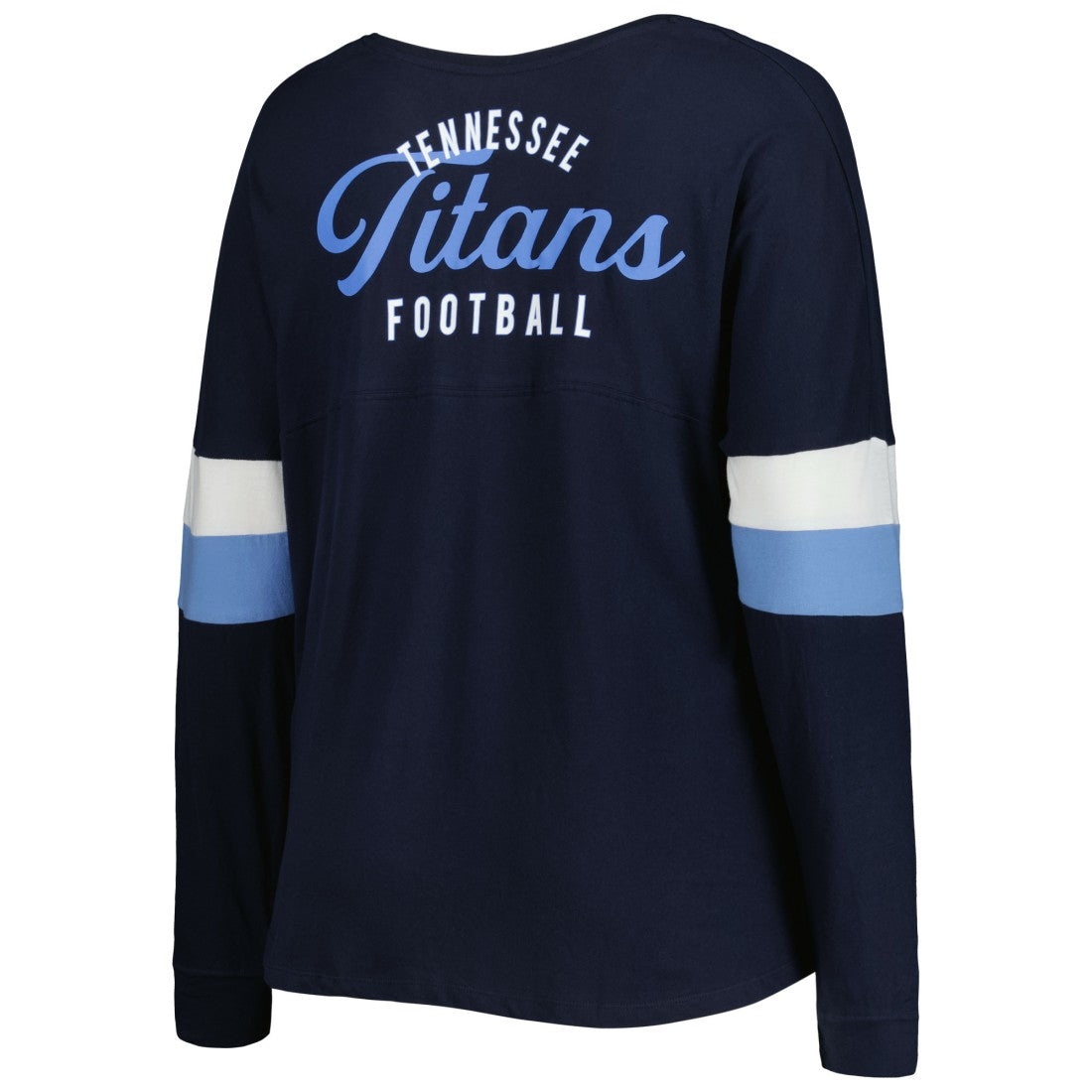 Tennessee Titans New Era Women's Plus Size Athletic Varsity Lace-Up V-Neck Long Sleeve T-Shirt Navy - NFL