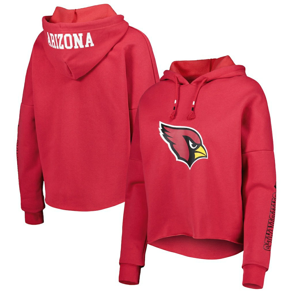 Arizona Cardinals New Era Women's Foil Sleeve Pullover Hoodie Cardinal - NFL
