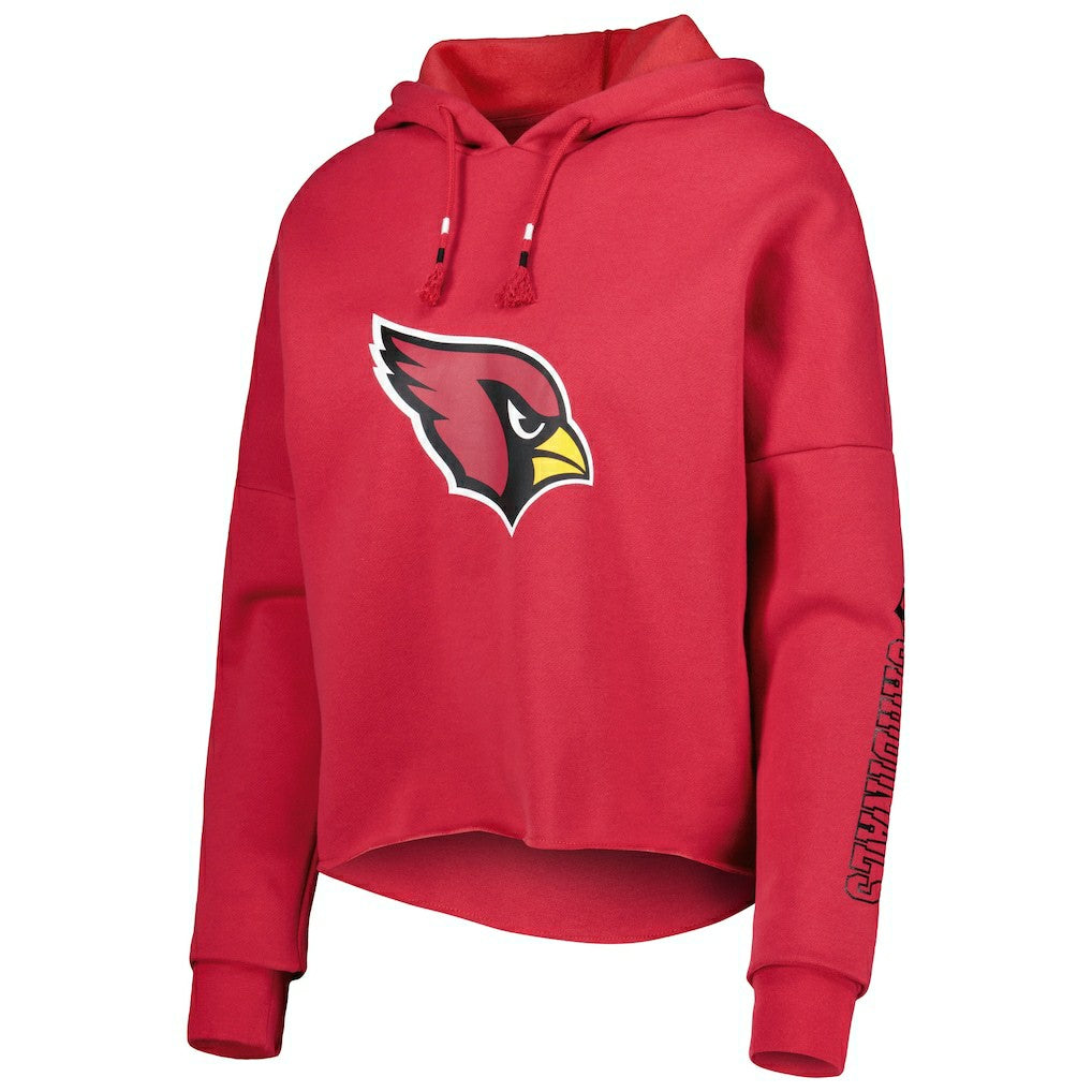 Arizona Cardinals New Era Women's Foil Sleeve Pullover Hoodie Cardinal - NFL