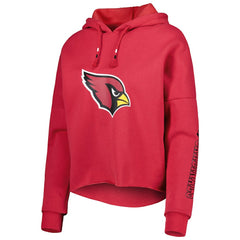 Arizona Cardinals New Era Women's Foil Sleeve Pullover Hoodie Cardinal - NFL