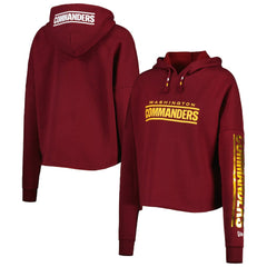 Washington Commanders New Era Women's Foil Sleeve Pullover Hoodie Burgundy - NFL