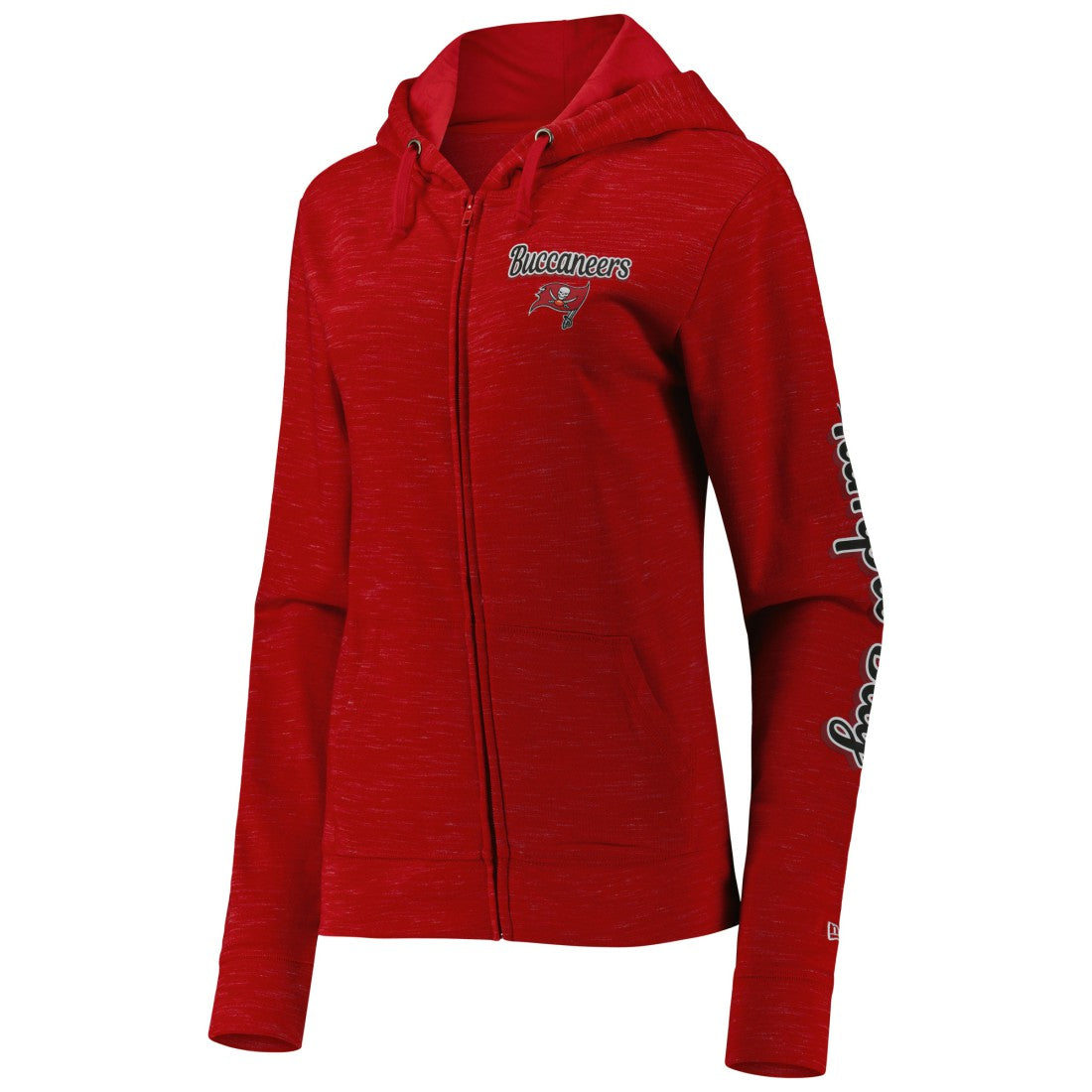 Tampa Bay Buccaneers New Era Women's Reverse Space-Dye Full-Zip Hoodie Red - NFL