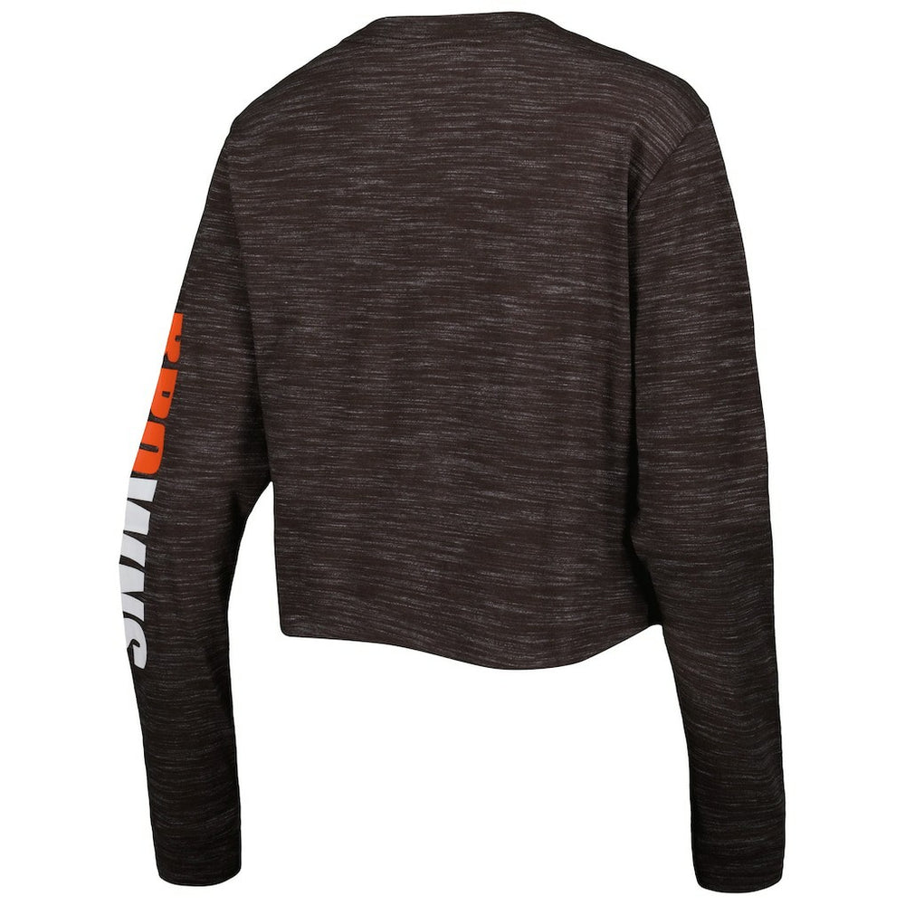 Cleveland Browns New Era Women's Crop Long Sleeve T-Shirt Brown - NFL