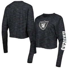 Las Vegas Raiders New Era Women's Crop Long Sleeve T-Shirt Black - NFL