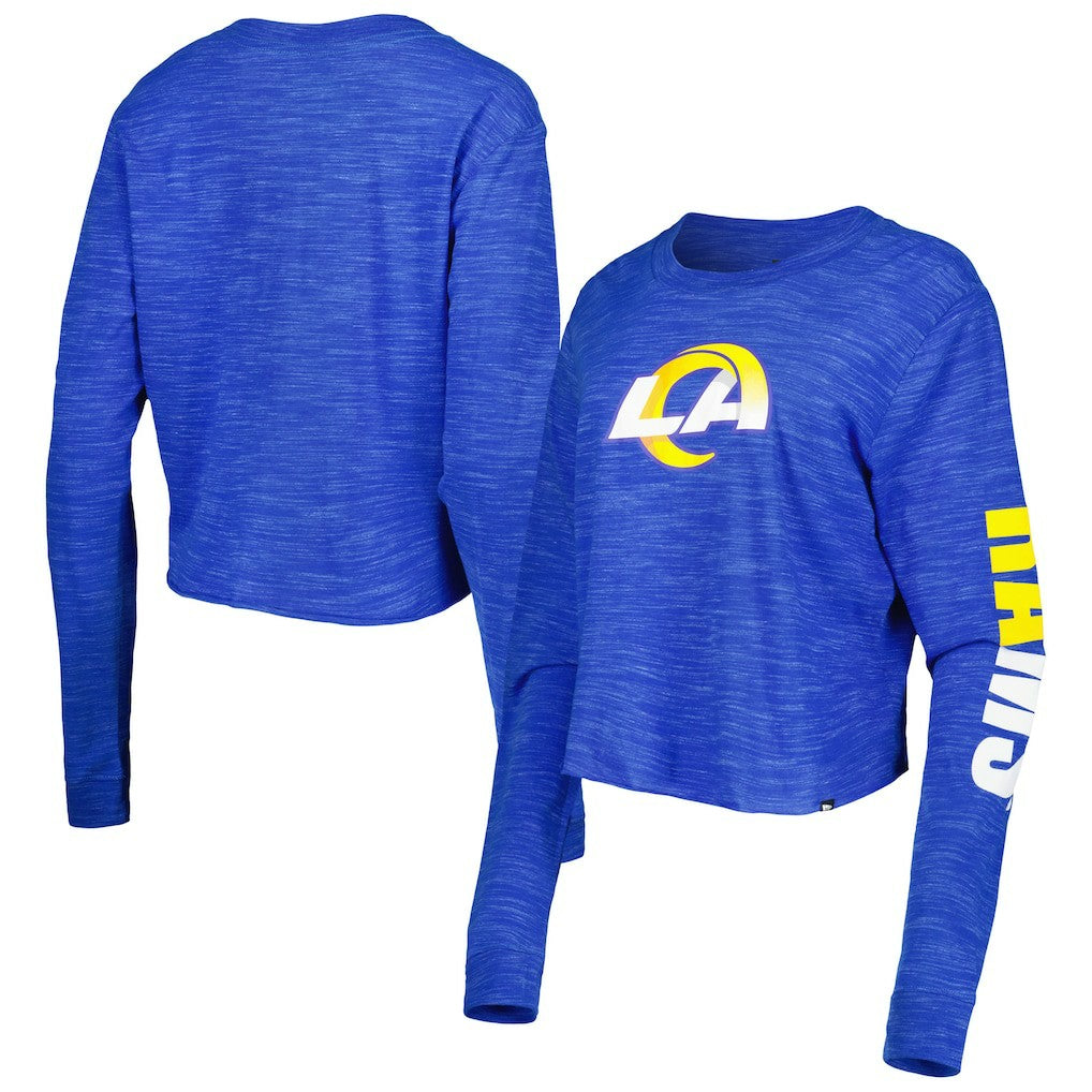 Los Angeles Rams New Era Women's Crop Long Sleeve T-Shirt Royal - NFL