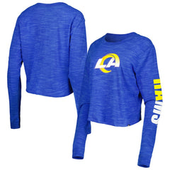 Los Angeles Rams New Era Women's Crop Long Sleeve T-Shirt Royal - NFL