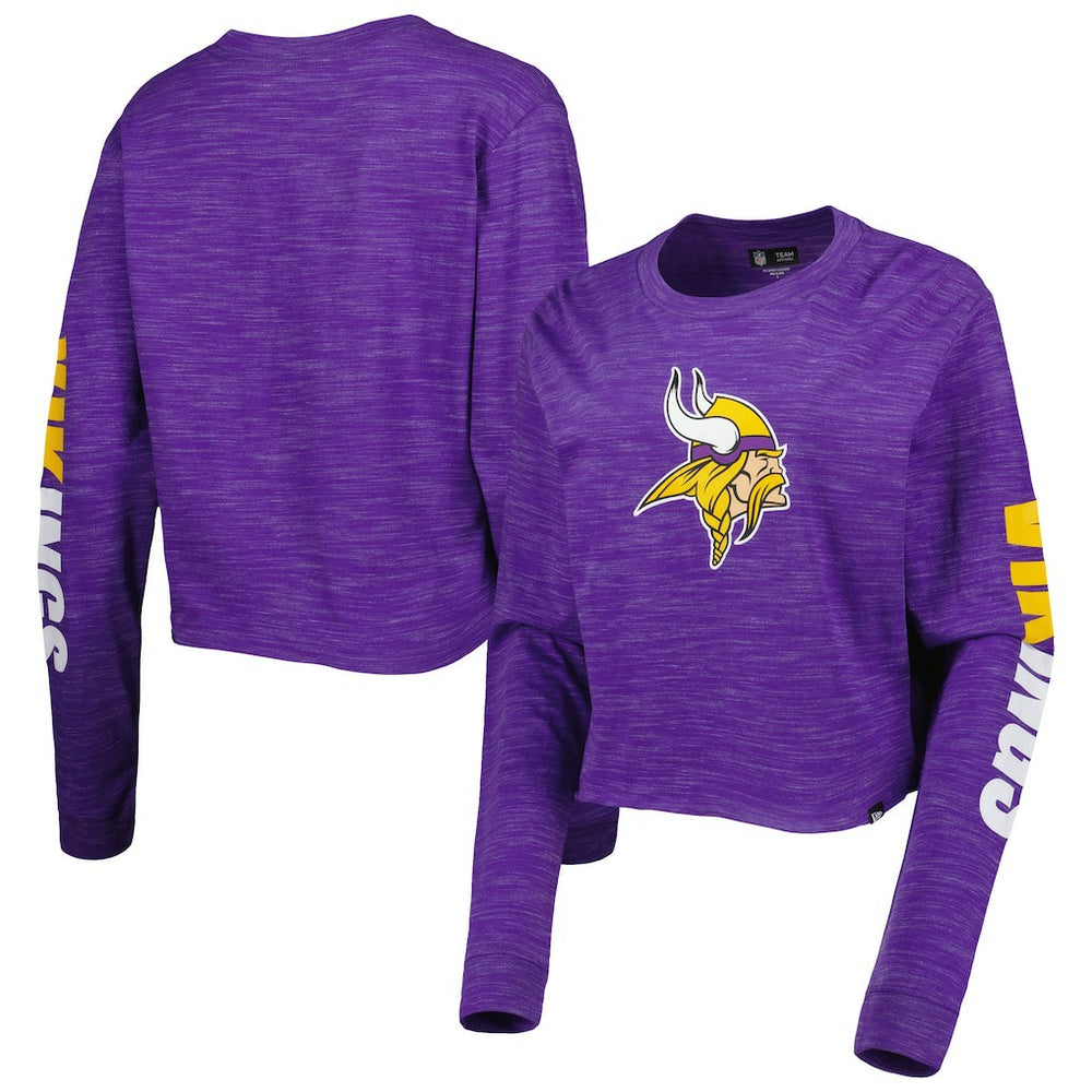 Minnesota Vikings New Era Women's Crop Long Sleeve T-Shirt Purple - NFL