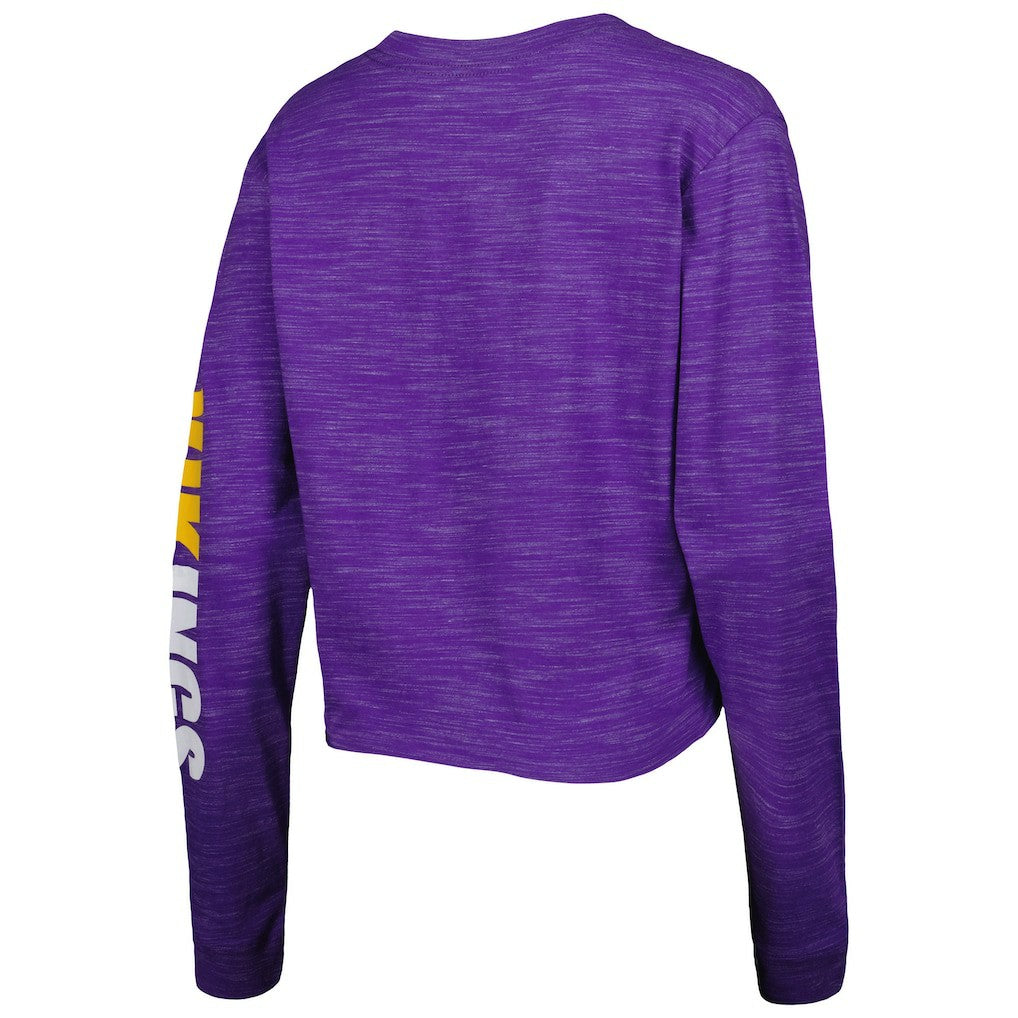 Minnesota Vikings New Era Women's Crop Long Sleeve T-Shirt Purple - NFL
