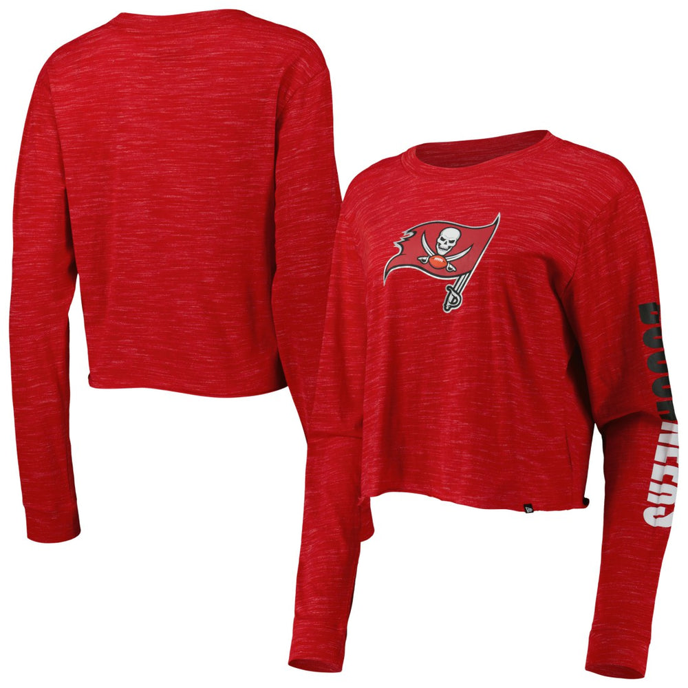 Tampa Bay Buccaneers New Era Women's Crop Long Sleeve T-Shirt Red - NFL