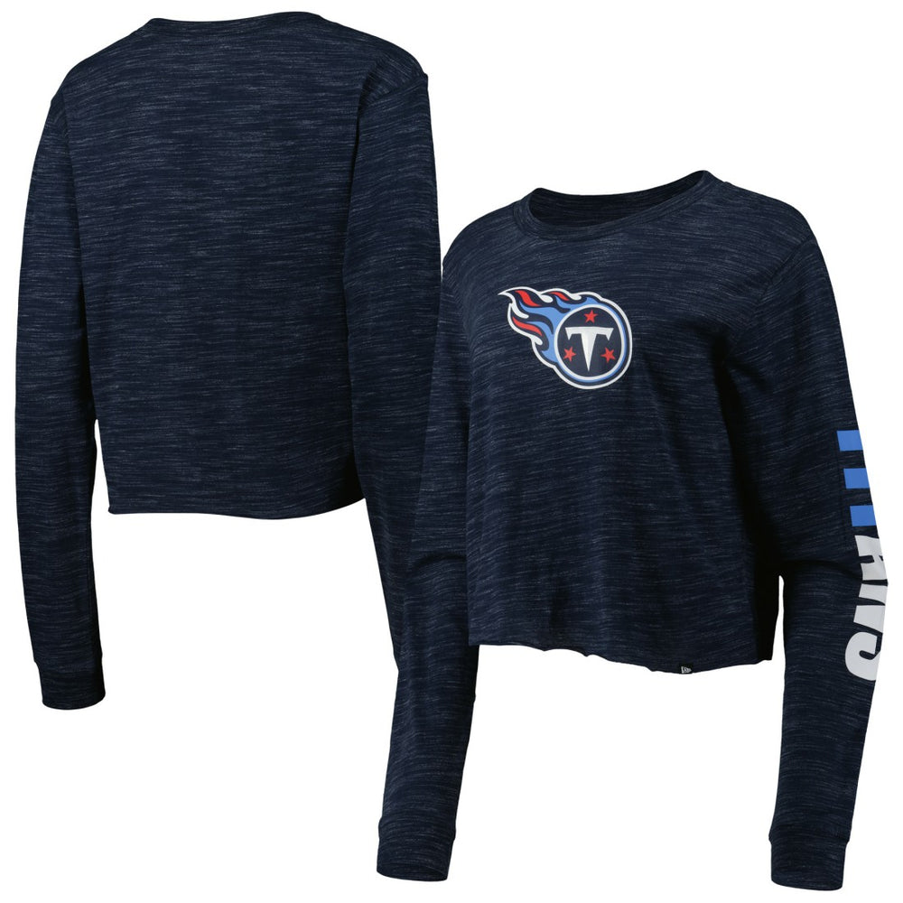 Tennessee Titans New Era Women's Crop Long Sleeve T-Shirt Navy - NFL