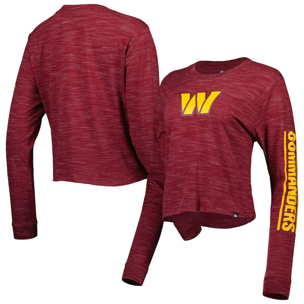 Washington Commanders New Era Women's Crop Long Sleeve T-Shirt Burgundy - NFL