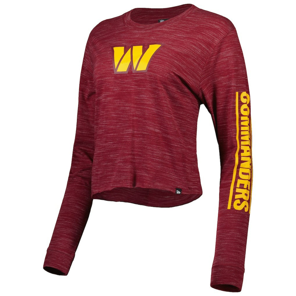 Washington Commanders New Era Women's Crop Long Sleeve T-Shirt Burgundy - NFL