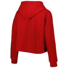 Tampa Bay Buccaneers Cuce Women's Crystal Logo Cropped Pullover Hoodie Red - NFL