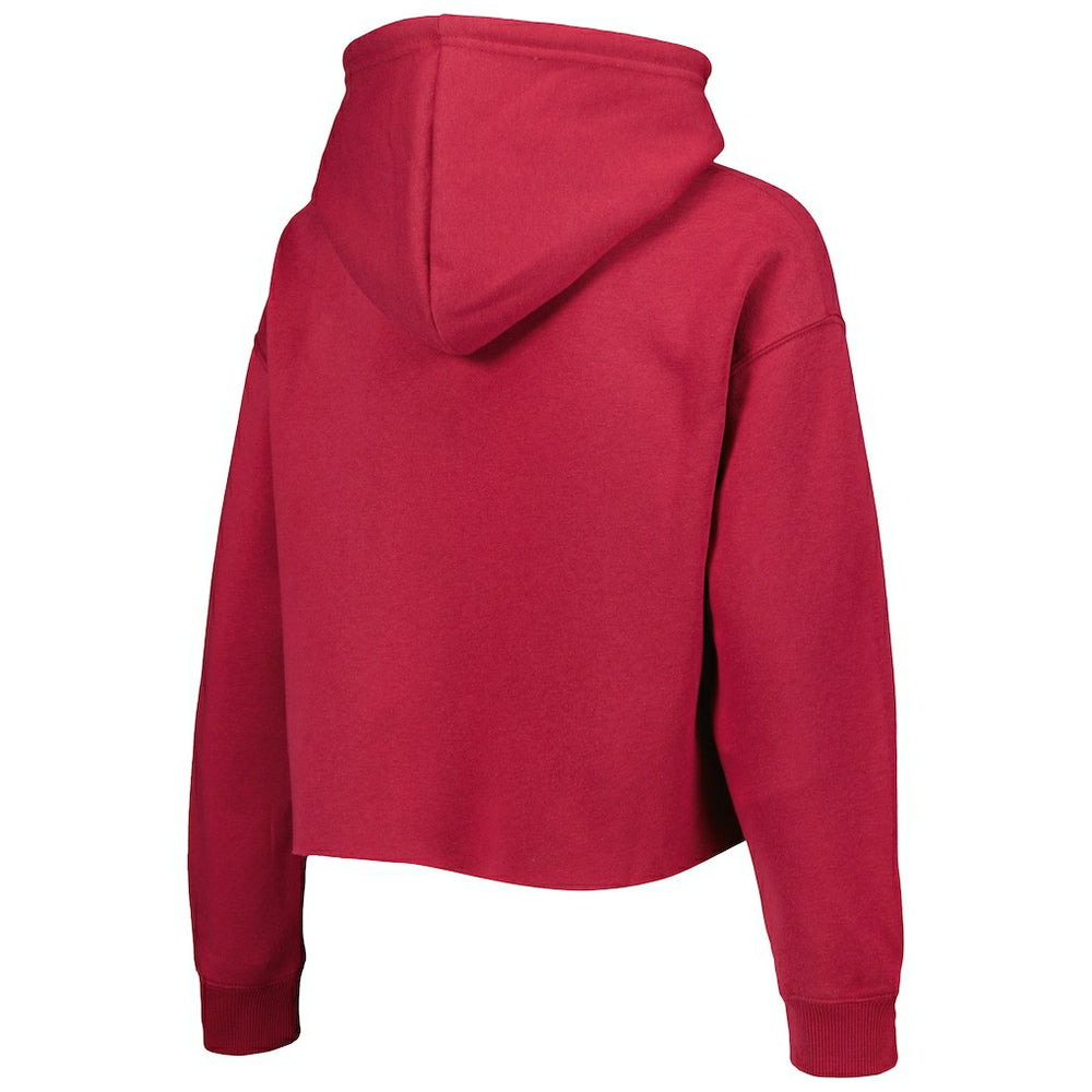 Arizona Cardinals Cuce Women's Crystal Logo Cropped Pullover Hoodie Cardinal - NFL