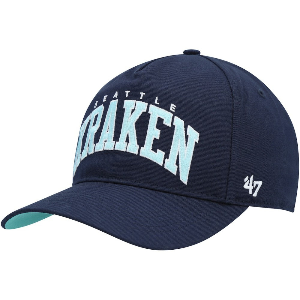 Seattle Kraken '47 Block Arch Hitch Snapback Hat Deep Sea Blue