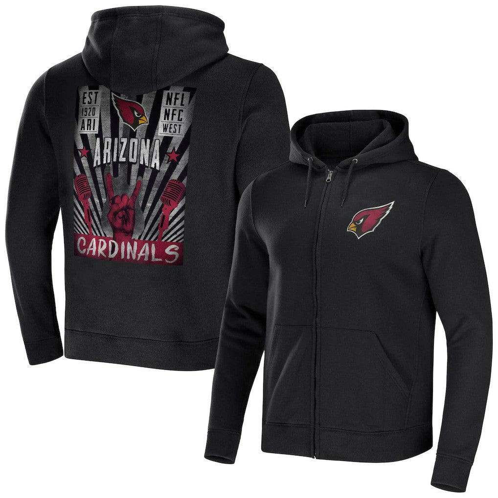 Arizona Cardinals NFL x Darius Rucker Collection Rocker Full-Zip Hoodie Black - Fanatics