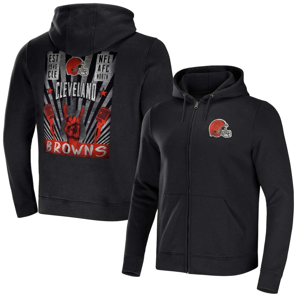 Cleveland Browns NFL x Darius Rucker Collection Rocker Full-Zip Hoodie Black - Fanatics