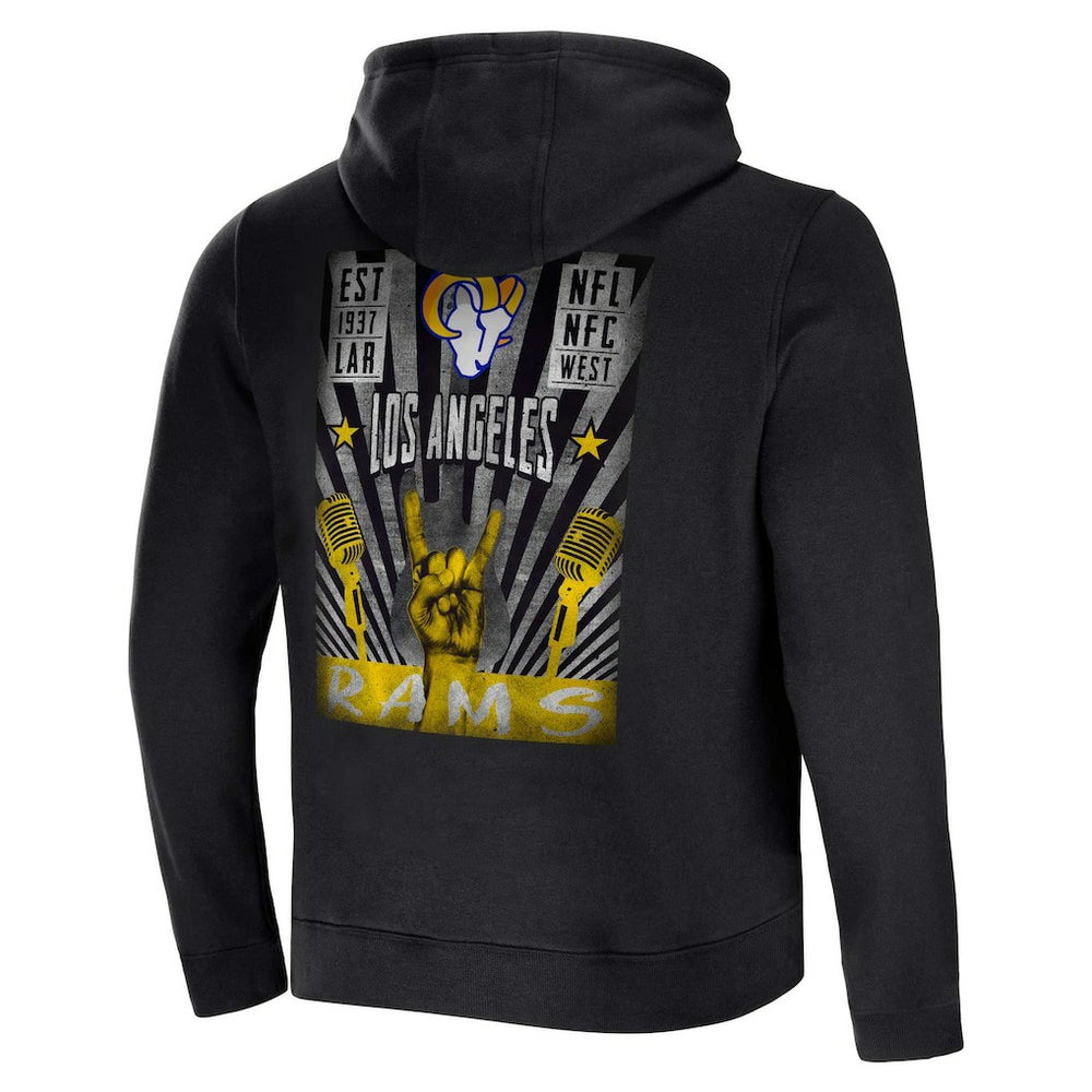 Los Angeles Rams NFL x Darius Rucker Collection Rocker Full-Zip Hoodie Black - Fanatics