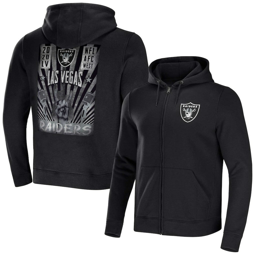 Las Vegas Raiders NFL x Darius Rucker Collection Rocker Full-Zip Hoodie Black - Fanatics