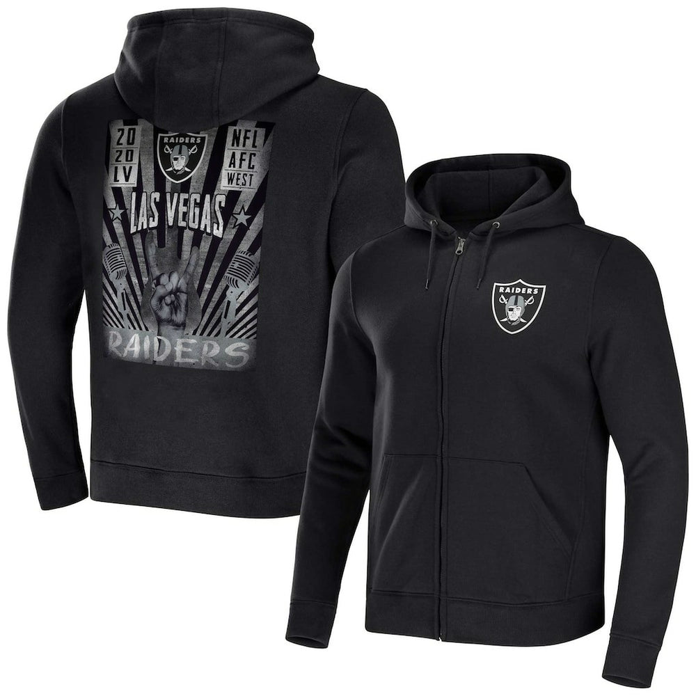 Las Vegas Raiders NFL x Darius Rucker Collection Rocker Full-Zip Hoodie Black - Fanatics
