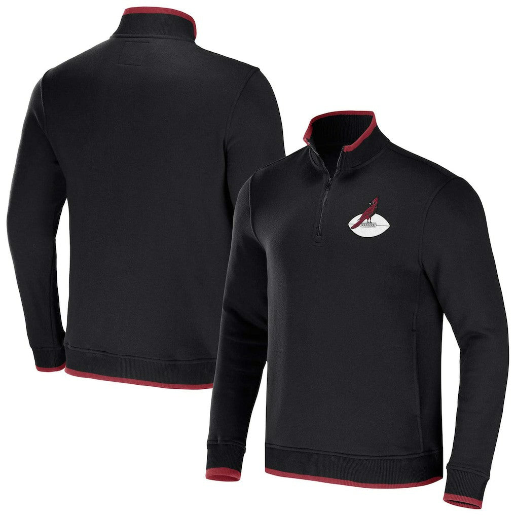 Arizona Cardinals NFL x Darius Rucker Collection Logo Quarter-Zip Top Black - Fanatics