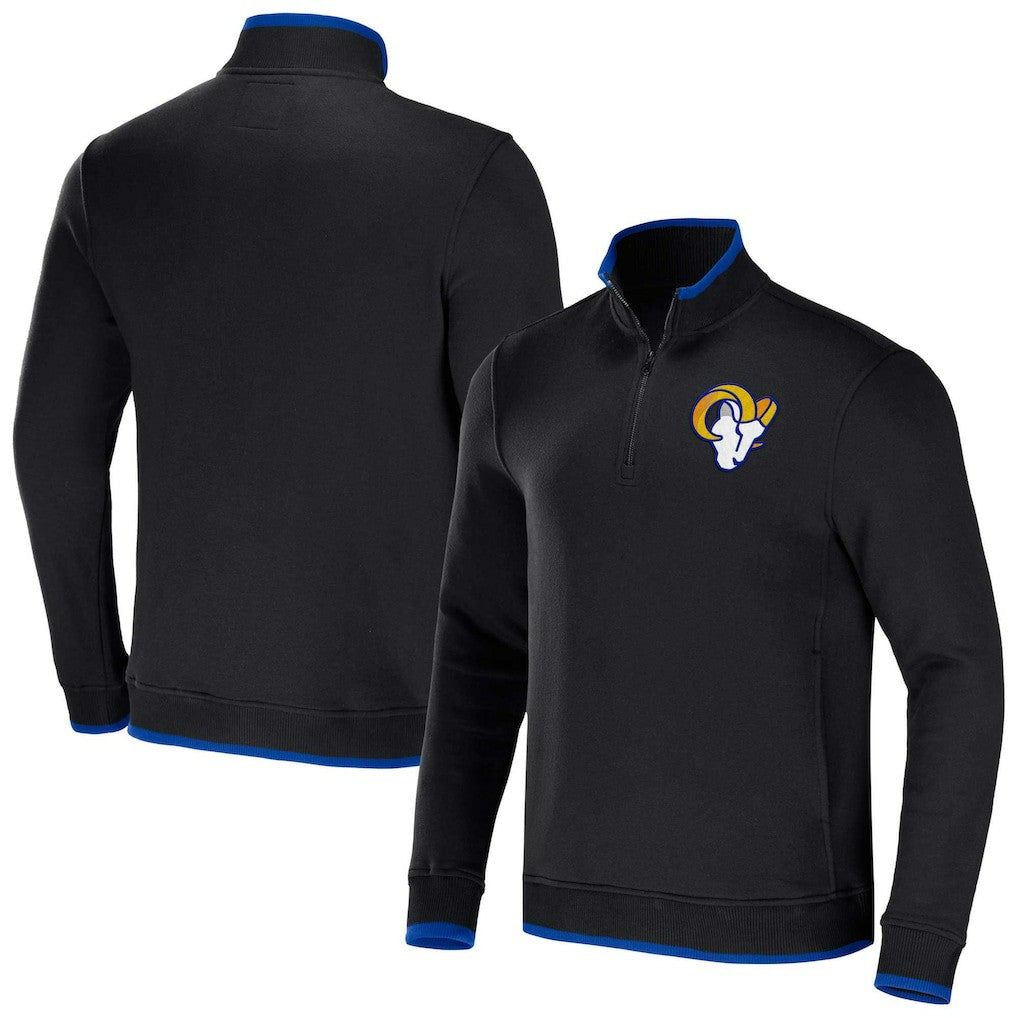 Los Angeles Rams NFL x Darius Rucker Collection Logo Quarter-Zip Top Black - Fanatics