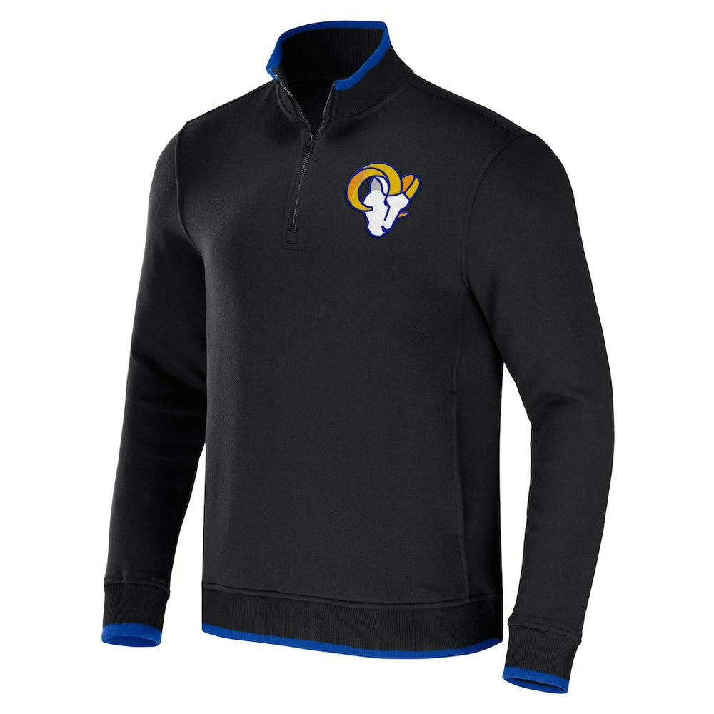 Los Angeles Rams NFL x Darius Rucker Collection Logo Quarter-Zip Top Black - Fanatics
