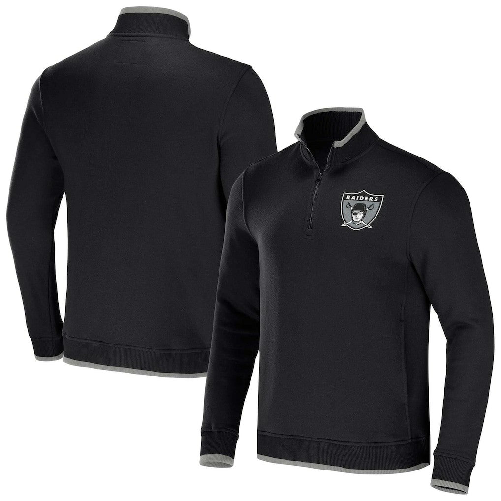 Las Vegas Raiders NFL x Darius Rucker Collection Logo Quarter-Zip Top Black - Fanatics
